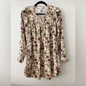 Treasure & Bond Floral Long Sleeve Button Down Dress XXS